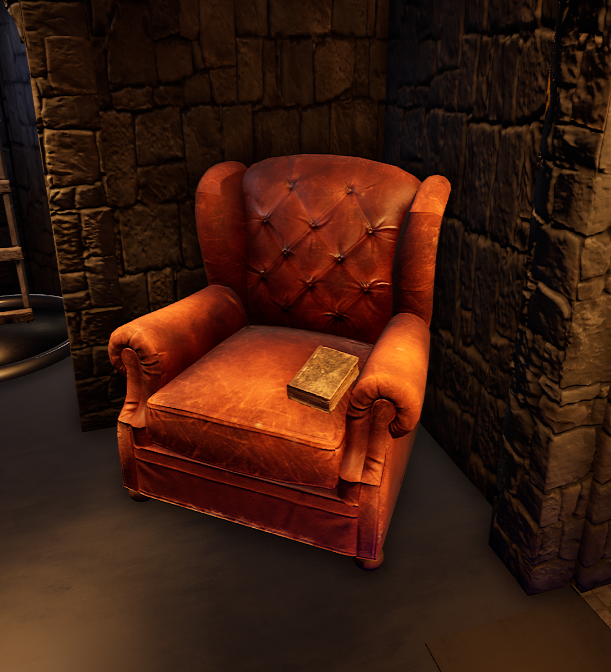 Leather Chair, Coffee table, Floorlamp